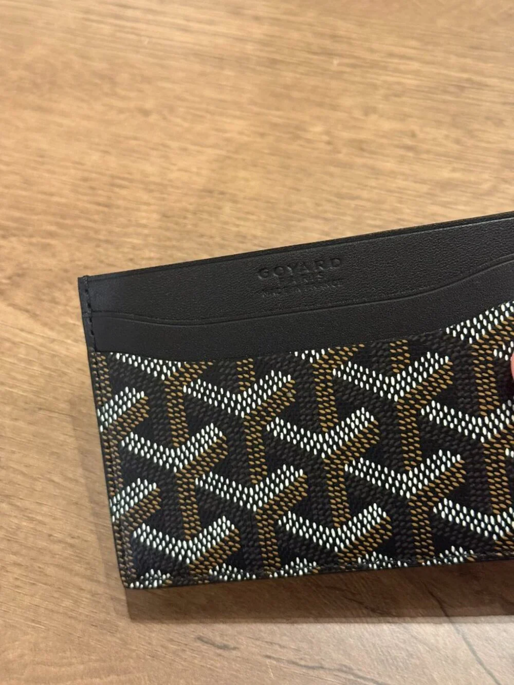 Goyard Saint Sulpice Card Holder Black Goyardine canvas with leather accents